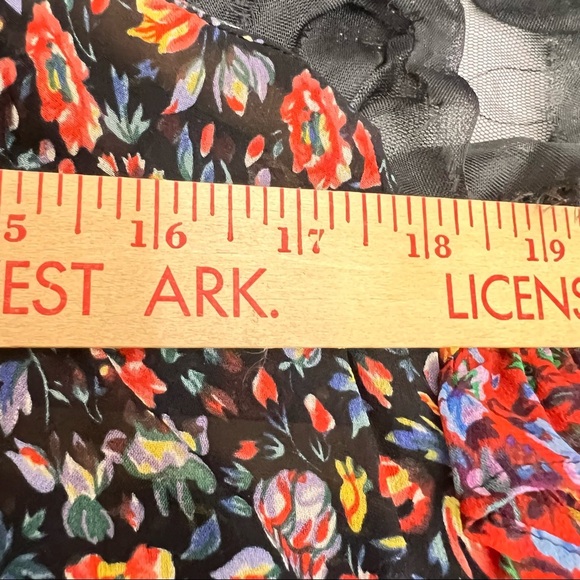 NWOT Anthropologie Floral Boho Sheer Ruffle Helene Tunic Dress Sz S Cottagecore - Picture 13 of 14